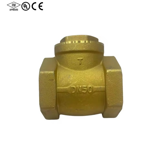 Water Non-return Flow PN16 2inch Brass Swing Check Valve with Bronze Sealing Model CV and Female Threads End Connection