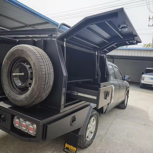 Power Coating Dual Cab Heavy Duty Truck Tray Ute Canopy Hilux Truck Camper Aluminum Alloy Pickup Truck Bed Canopy