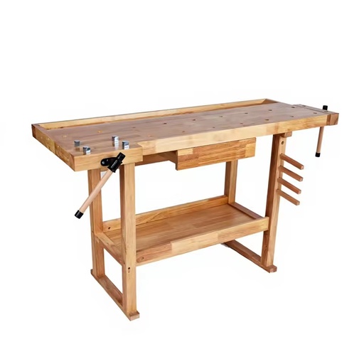 Woodworking Bench Rubberwood Workbench With Clamps Diy Teaching Table