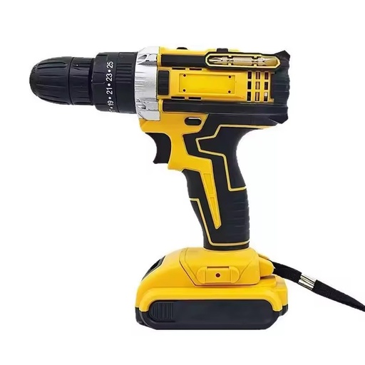 Cordless Power Drill 21V Variable Speed Keyless Chuck 25mm Max Drilling Diameter Reversible With Battery Pack