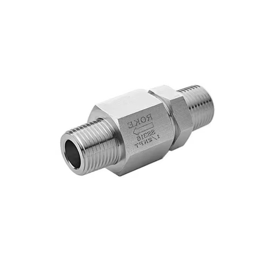 1/2" NPT Male Threaded Stainless Steel Check Valve Manual Non-Return Water Gas Oil 6000psi Hydraulic Power General Ball