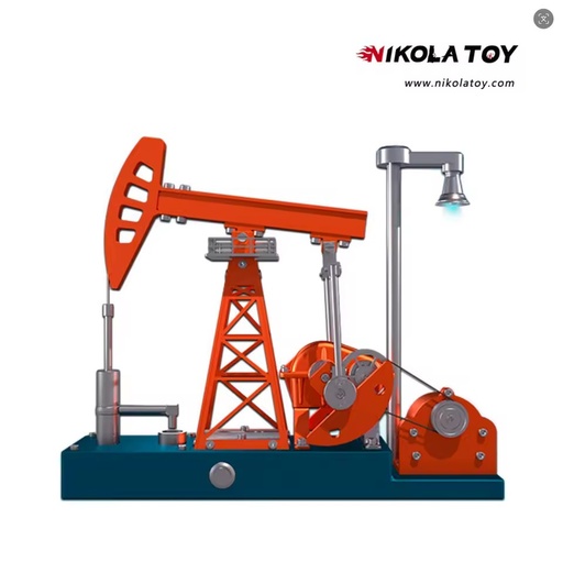 Saturn Culture Assembled Electric Oil Pumping Unit Oilfield Nodding Machine Model Toy Oil Production NIKOLATOY 14 Years & up