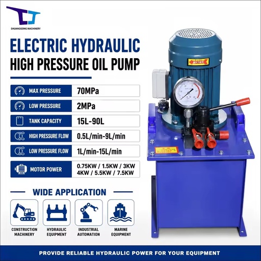 Single Circuit Electric Hydraulic Oil Pump Station 70MPa High Pressure 220V/380V 0.55-11kw for Crimping Tool Wholesale Price