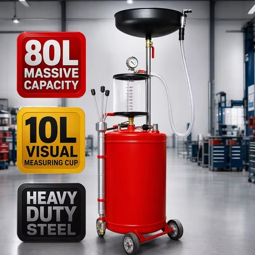 80 Liter Portable Pneumatic Oil Pumping Unit for Multi-Oil Extraction 1550mm Max Height Waste Oil Collector Bulk Sale Factory