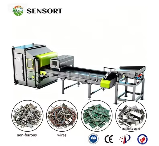 High Speed Automatic Motor-Driven Electric-Magnetic Sensor Ferrous Waste Sorting Machine Scrap Metal Separator