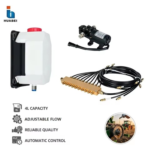Source Factory Lubrication System 4L Electric Oil Pump with Pipes for Agricultural Machinery