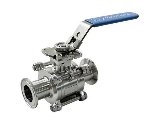 Carbon Steel Sanitary Non Retention 3 Pc Manual Ball Valve 200 psi Tri Clamp ISO/DIN Compatible OEM Sanying SYBV-1106 FPM