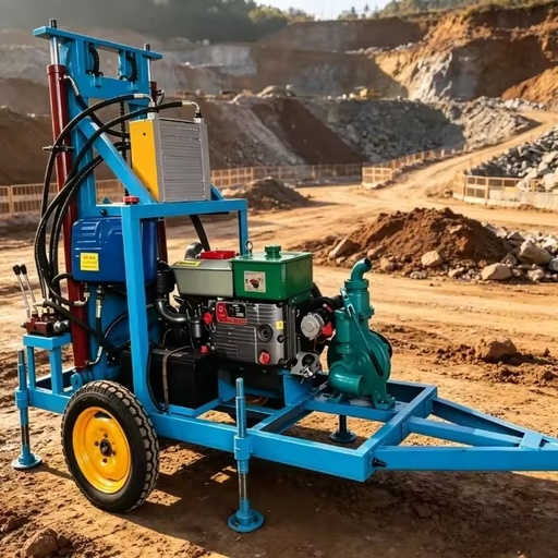 Diesel Engine 22hp 25hp 35hp Water Well Drilling Rig Machine Hydraulic Borehole Drilling Rig for Mine and Well Use