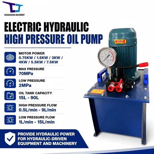 Electric Hydraulic Oil Pump Station 70MPa Solenoid Valve 220V/380V 0.55-11kW Motor Power for Cable Crimping Tool Wholesale Price