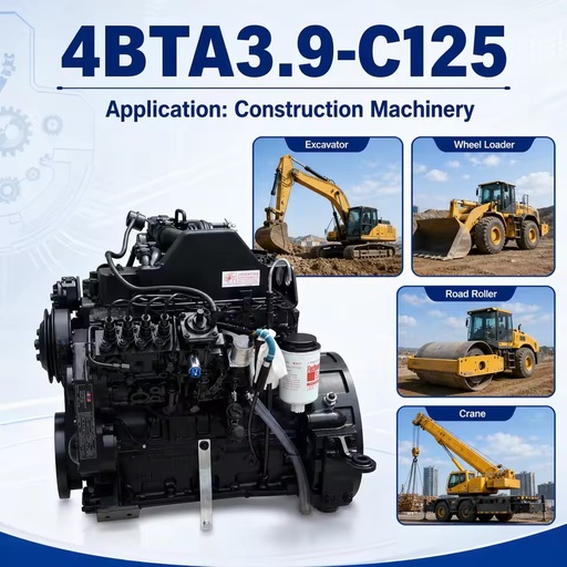 SCDC Cums 4BT 4BTA3.9-C125 125HP 4 Cylinders Diesel Engine Small Power Turbocharged Industrial Power for Construction Machinery