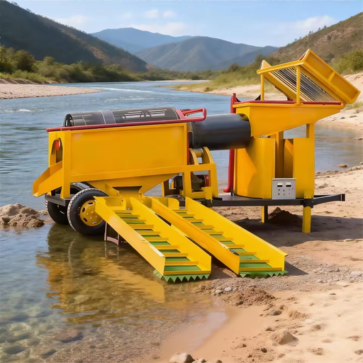Arrival Industrial Gold Washing Machine, Stainless Steel Sluice Box with Vibrating Screen for River Sand Gold Extraction