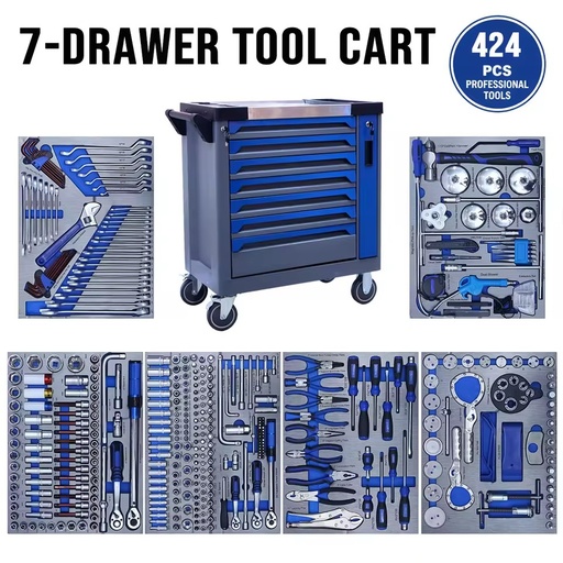 424 Piece Hardware Tool Set, Exclusively for 4S Stores, Garage Repair Manual Tool Cart Set