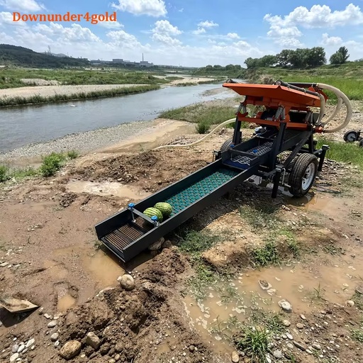 Energy Saving Automatic Gold Shaker Deck Mini Portable Sluice Box Gold Wash Plant with Water Recycling System for Small-miners