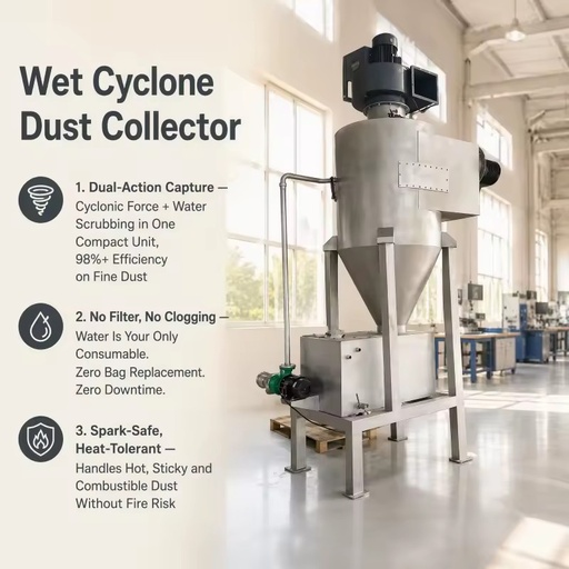 Industrial High Efficiency CE Certified Mining Chemical Workshop Air Pollution Control Equipment Wet Cyclone Dust Collector