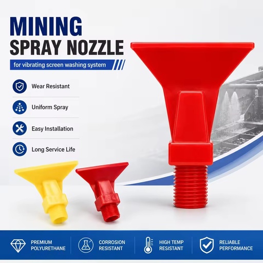 High Pressure Wear Resistant Polyurethane Flat Fan Spray Nozzle Mining Vibrating Screen Coal Washing Machine Parts Equipment