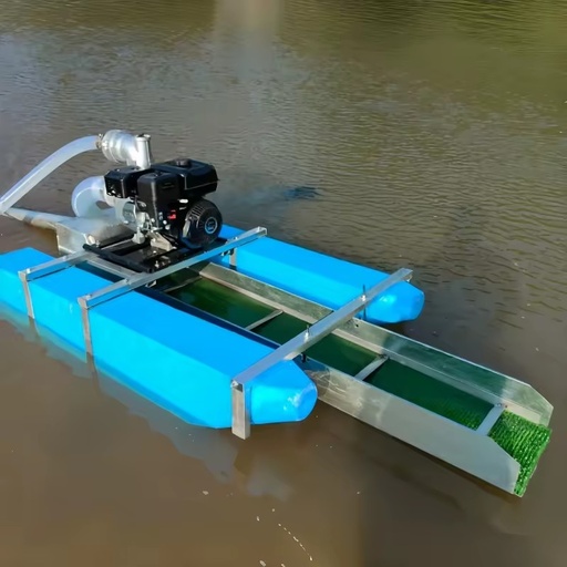 Portable Gasoline-Powered Gold Dredge Boat Small-Scale Gold Mining Chute Equipment Engine ISO9001 Certified 10x5x10m