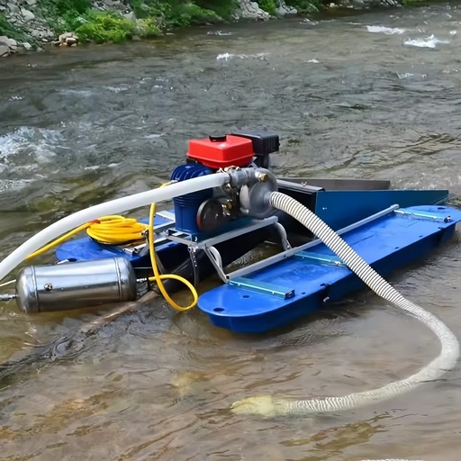 Portable 4-inch Gold Dredge Boat for Sale Suction Dredge Small Scale Gold Mining Chute Equipment