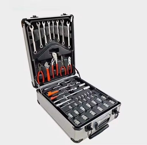 Hot Selling 187pcs Hand Tools Set Kit With Pull-along Suitcase and Aluminum Box Four Layers Hardware Tools