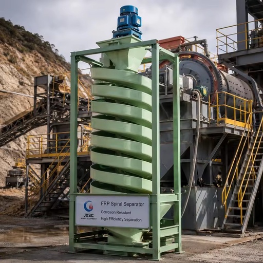 FRP Glass Fiber Reinforced PLC Spiral Separator Mining Chute Gravity Concentrator Iron Tin Gold Ore Beneficiation Plant High