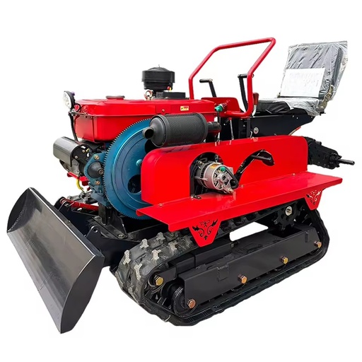 Farm Multi-functional Crawler Tractor Orchard Greenhouse Garden Cultivators 25/35 HP Diesel Engine Rotary Tiller Gearbox Pump