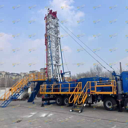 Oil Field Workover Rig with Engine Gearbox Motor-Well Flushing Multi-Purpose Comprehensive Equipment HNSJ Brand 1 Year Warranty