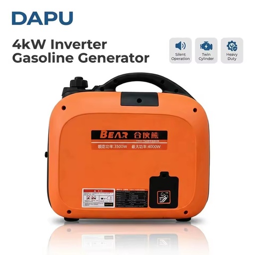 4kW Digital Inverter Generator 4000W Silent Gasoline Generator Portable Petrol Generator for Home Outdoor Emergency Power Supply