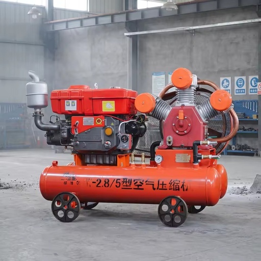 Portable Diesel Piston Air Compressor 2.8m/Min Pump Concrete Demolition Breaking 5bar Industrial Grade Mute 200L Tank Factory