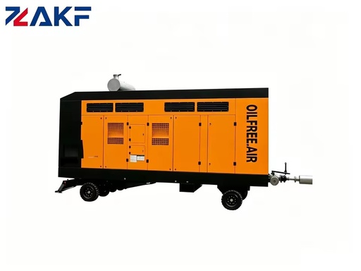 ZAKF Oil Free Diesel Screw Air Compressor 35m³/min 24bar High Pressure Diesel Driven Air Compressor for Mining Rock Drilling