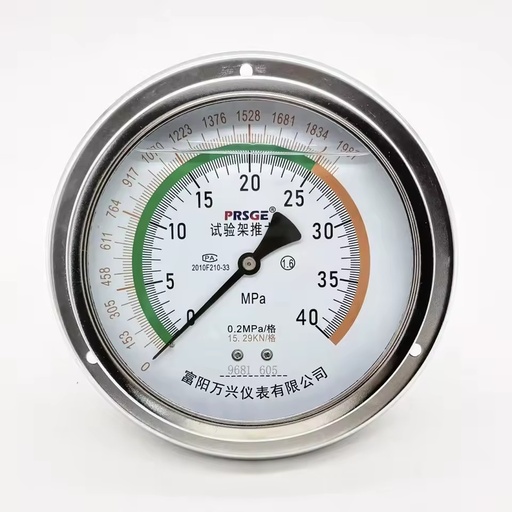 PRSGE Brand Oilfield Drilling Precision 6inch Column Ratio 4:1 Pressure Oil Gauge YN150Z Stainless Steel 40MPa 1 Year Warranty