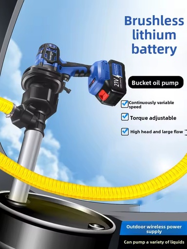 Rechargeable Electric Submersible Diesel Oil Pump Portable Lithium-Battery Refueling Machine Brushless Motor Stainless Steel