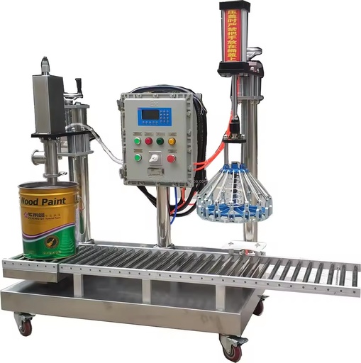 Explosion Proof Type 20kg Barrel Iron Bottle Drum Filling and Capping Machine for Oil Coating Thinner