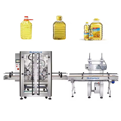 Factory Latest Double-head Gear Pump 3L 5L Plastic Bottle Oil Filling Machine Automatic Crawler Capping Machine