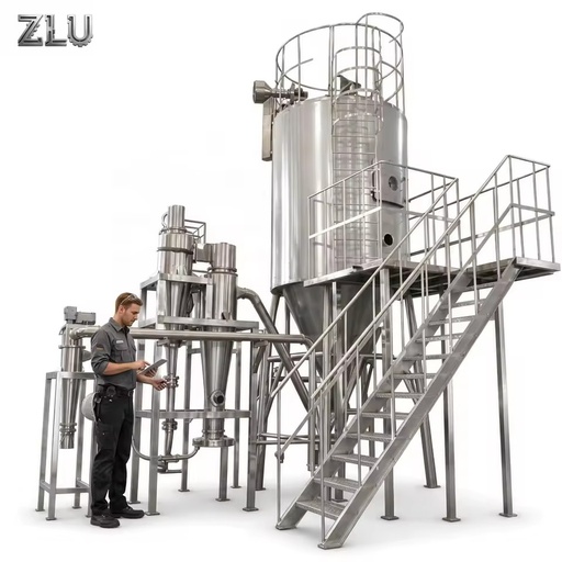ZLU Industrial Stainless Steel Centrifugal Spray Dryer with PLC Control Pump for Powder Processing Energy Saving