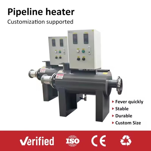 Long Life Span Incoloy 800 Element 380V 100KW Electric Tubular Pipeline Heater for Resin Chemical Process Heating Boiler