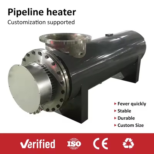 Intelligent PLC Touch Screen Control Electric In-line Process Pipeline Heater in Food Processing Industrial Heating Unit