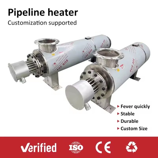 Compact Design Space Saving 12KW 24KW 36KW Electric Circulation Pipeline Heater for Small Workshop Ventilation System