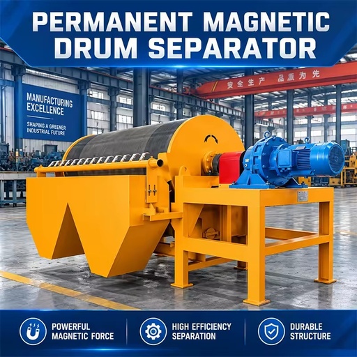 Energy Saving Wet Permanent Magnetic Drum Separator Magnetite Beneficiation Equipment Low Consumption