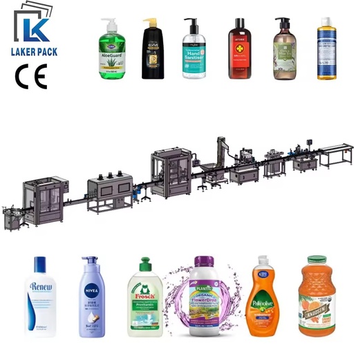 Automatic Shampoo Shower Gel Liquid Soap Filling Capping Labeling Machine Line High Accuracy Cosmetic Lotion Packaging Equipment
