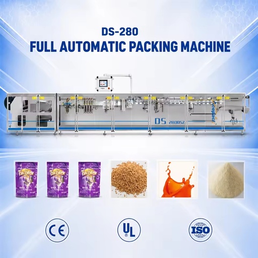 DS-280DSZ High-Accuracy Automatic Plastic Stand-up Pouch Packaging Machine for Filling Coffee Pepper Food Factories