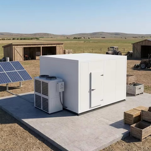 Solar Powered Walk-in Cold Room High-Efficiency Scroll Compressor Automatic Gear Drive Energy Saving Grid Refrigeration Storage