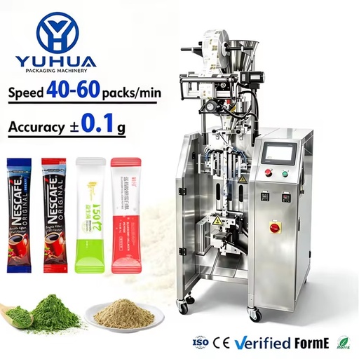 YH 2g 3g 5g Solid Beverage Granules Packing Machine 3 in 1 Coffee Sugar Stick Fill Sachet Packing Machine with Volumetric Cup