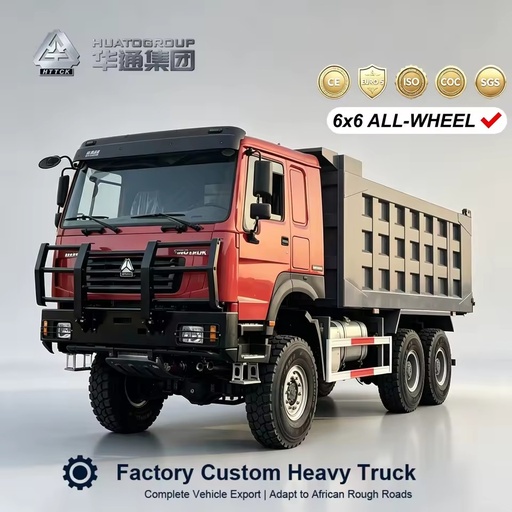 Directly Supplies Hongqi Haowo 371HP LHD 6x6 diesel New Heavy-duty Truck for Off-road Dump Truck Application