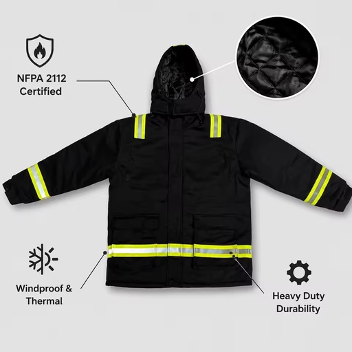 Men's Hi Visibility Flame Resistant Clothing Fr Winter Workwear Jacket for Industrial Oilfield Welding Workers