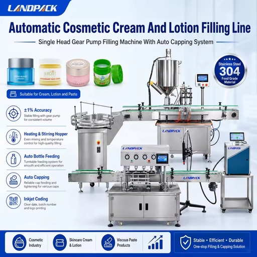 Automatic Cosmetics Cosmetic Products Body Scrub Butter Cream Jar Packaging Packing Filling and Sealing Line Machines Machine