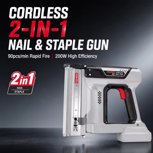 20V Cordless Nail Guns 2 In 1 Rechargeable Battery Powered Staple Gun Set 100pcs Capacity Aluminum Alloy Head Nylon Body