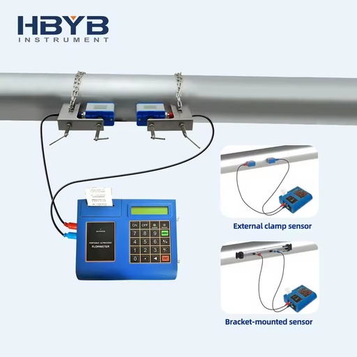 High Stability Digital OCT Non-invasive Rechargeable Portable Ultrasonic Flow Meter with Data Logger
