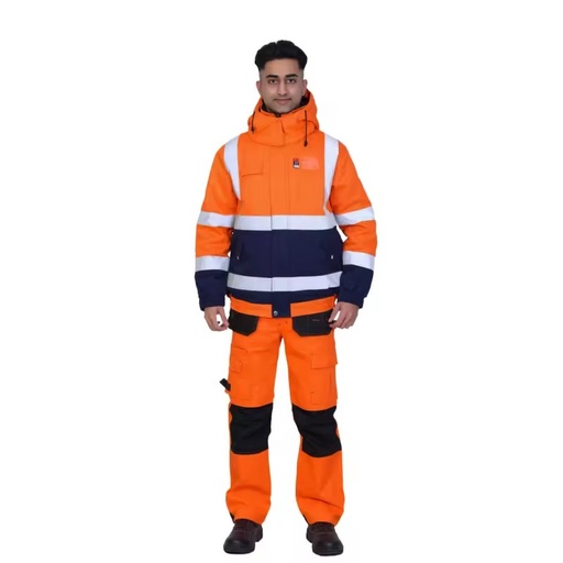 High Quality Hi Visibility Mens Insulated Padded Industrial Construction Mining Work Winter Workwear Jacket Pant