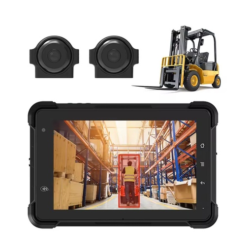 7-inch Industrial Rugged Android 13 Tablet Qualcomm Octa-core 2.0GHz Processor 4-Channel AHD IP67 Waterproof 4G Forklift Safety