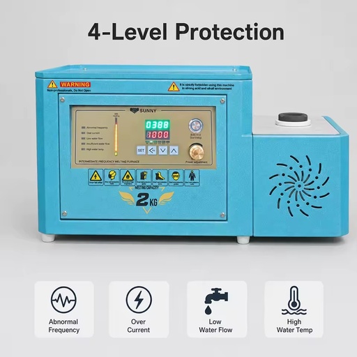 Durable Gold Smelter 22kg Portable Mini Induction Melting Furnace Electric Heating Digital Control Energy Saving 5W Power Iron