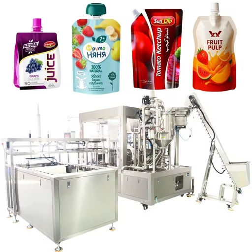 CE 8-head Spout Pouch Filling and Capping Machine Suitable for Shampoo,Juice, Beverage,Sauce, Cooking Oil and Other Liquids